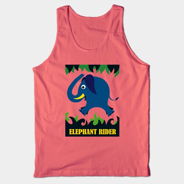 Elephant Rider Cartoon Tank Top by haegifrq